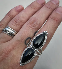 Load image into Gallery viewer, RESERVED: Double Onyx Ring