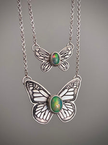 Large Opal Butterfly Necklace