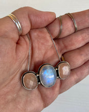 Load image into Gallery viewer, RESERVED: Triple Moonstone Necklace- Remainder