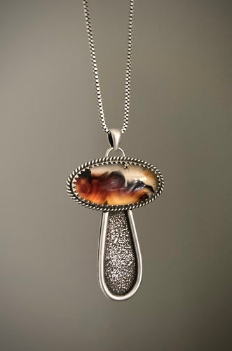 Montana Agate Mushroom Pendant