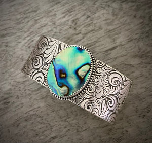 Abalone Flourish Cuff