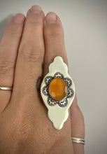 Load image into Gallery viewer, Hand Stamped Sunburst Carnelian Ring