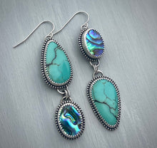 Load image into Gallery viewer, Abalone &amp; Turquoise Earrings