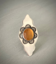 Load image into Gallery viewer, Hand Stamped Sunburst Carnelian Ring