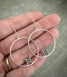 Large Butterfly Hoops