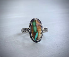 Load image into Gallery viewer, Oval Royston Ribbon Stoned &amp; Stamped Ring