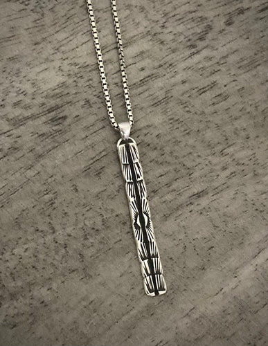 Hand Stamped Bar Pendant