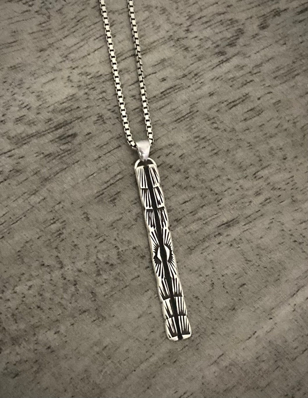 Hand Stamped Bar Pendant