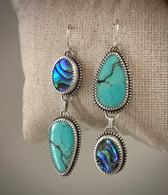 Load image into Gallery viewer, Abalone &amp; Turquoise Earrings