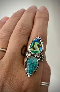 Turquoise & Abalone Ring