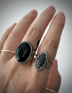 Black Druzy Ring