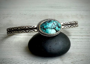 Hand Stamped Turquoise Cuff
