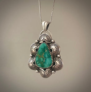Hand Stamped Emerald Valley Pendant