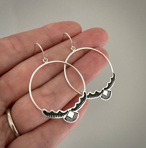 Hand Stamped Hoops