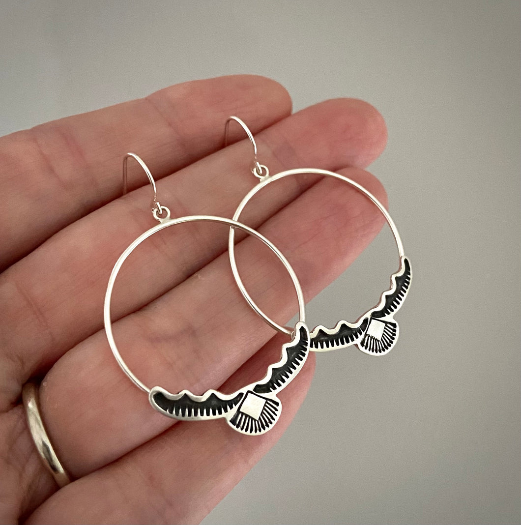 Hand Stamped Hoops