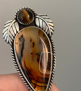 Montana Agate & Tiger Eye Pendant - DISCOUNTED