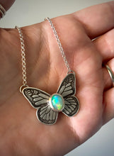 Load image into Gallery viewer, Large Opal Butterfly Necklace
