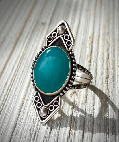 Amazonite Chevron Ring