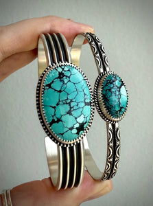 Grooved Turquoise Cuff
