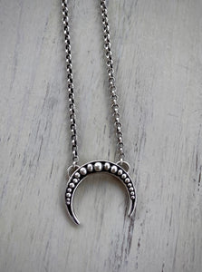 Silver Naja Crescent Necklace