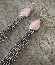 Load image into Gallery viewer, Rose Quartz Fringe Earrings
