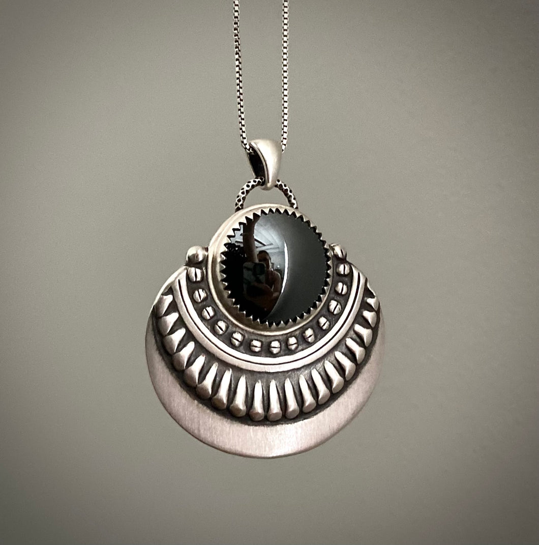 Hematite Boho Pendant