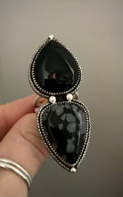 Load image into Gallery viewer, Onyx &amp; Snowflake Obsidian Ring