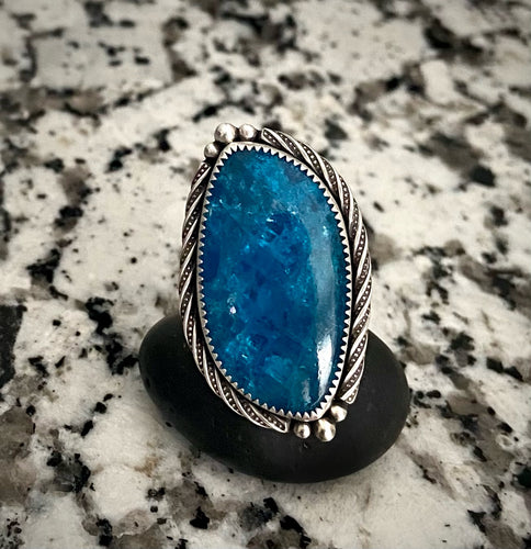 Neon Blue Apatite Ring