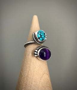 Reserved: Aquamarine Ring, Turquoise & Amethyst Ring, Amethyst Studs