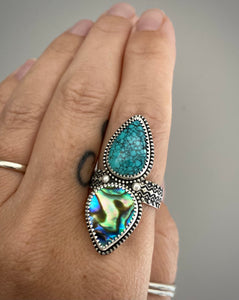 Turquoise & Abalone Ring