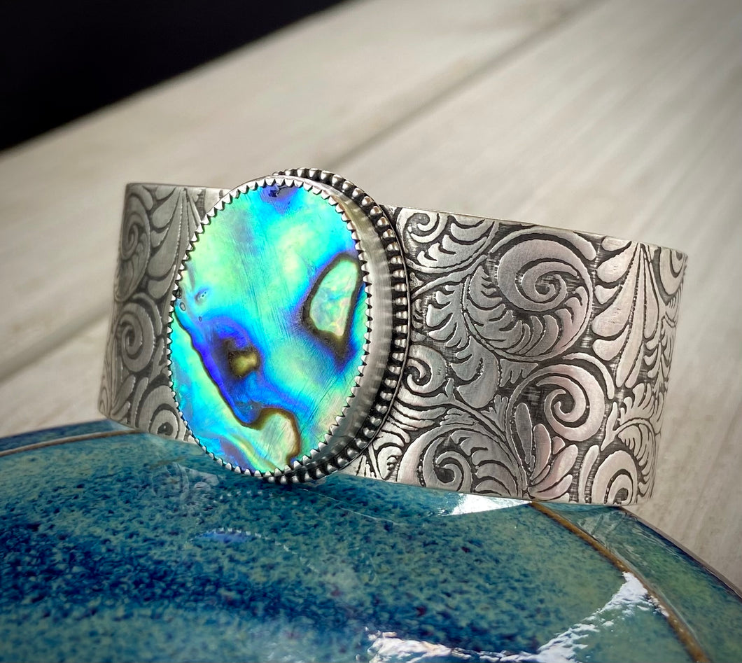 Abalone Flourish Cuff