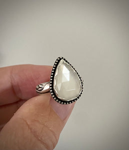 White Moonstone Ring