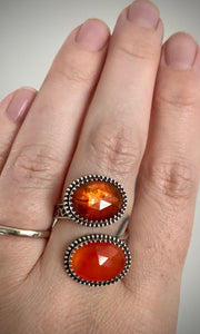 Orange Kyanite & Carnelian Wrap Ring