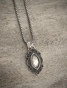 Marquise Silver Charm Necklace
