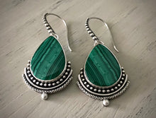 Load image into Gallery viewer, Layered Malachite Earrings
