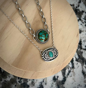 Mirrored Kingman Turquoise Necklace