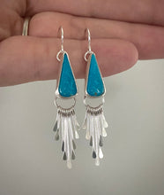 Load image into Gallery viewer, RESERVED: Kingman Turquoise Fringe Earrings- Remainder