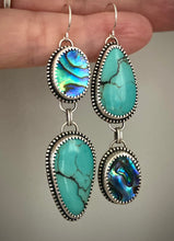 Load image into Gallery viewer, Abalone &amp; Turquoise Earrings