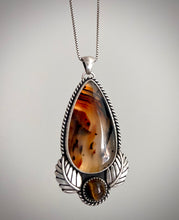 Load image into Gallery viewer, Montana Agate &amp; Tiger Eye Pendant - DISCOUNTED