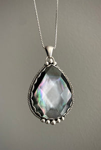 Reserved for G: Black Mother of Pearl Ring & Pendant-Remainder