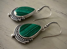 Load image into Gallery viewer, Layered Malachite Earrings