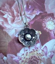 Load image into Gallery viewer, Hand Stamped Flower Pendant