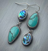 Load image into Gallery viewer, Abalone &amp; Turquoise Earrings