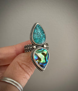 Turquoise & Abalone Ring