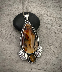 Montana Agate & Tiger Eye Pendant - DISCOUNTED