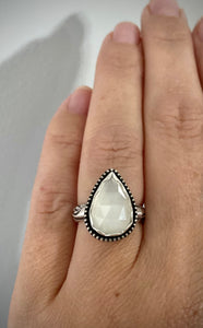 White Moonstone Ring