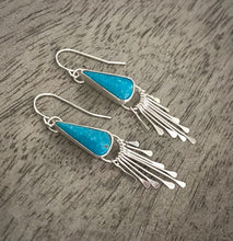 Load image into Gallery viewer, RESERVED: Kingman Turquoise Fringe Earrings- Remainder