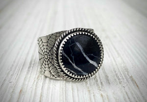 Wide Band Spooky Ring- Made to Order