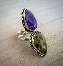 Load image into Gallery viewer, Charoite &amp; Atlantisite Ring