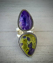 Load image into Gallery viewer, Charoite &amp; Atlantisite Ring